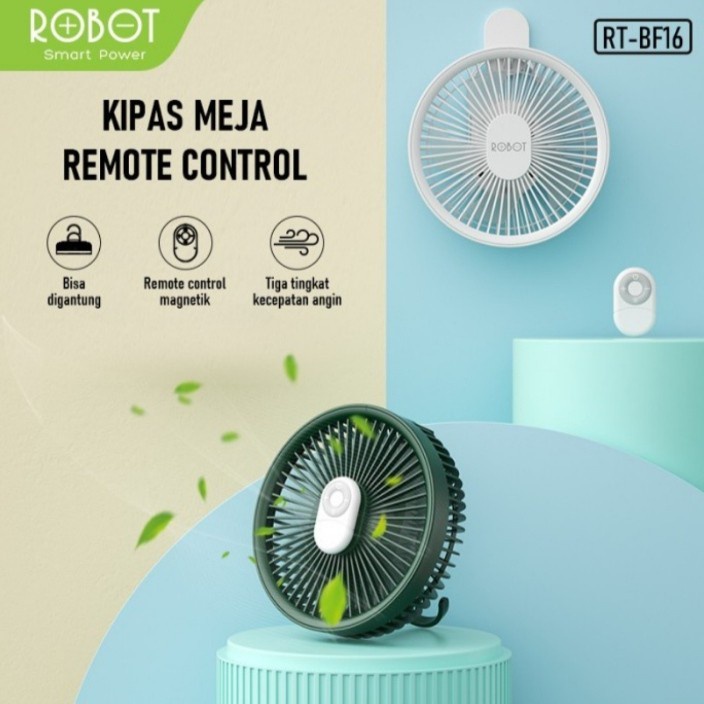 NA-BF16 Kipas Angin Remote LED Lamp Robot USB Portable Fan 4000 mAh