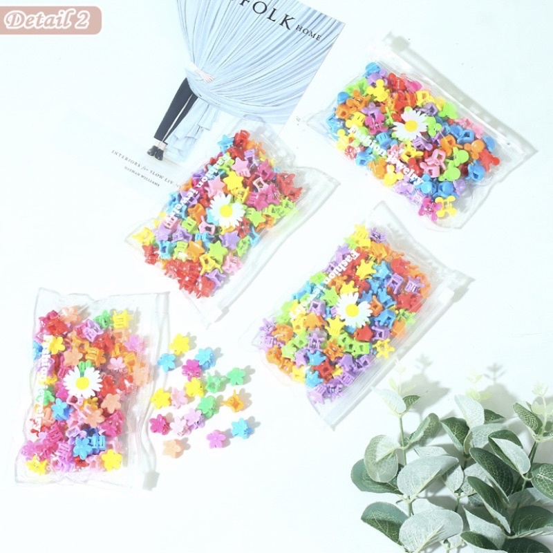 Jepit rambut mini style korea glossy karakter cantik 1 pouch isi 30 pcs