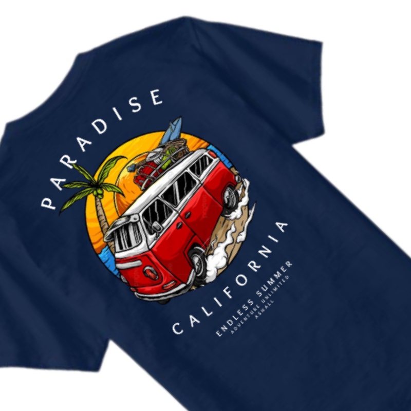 Ashall Project - Kaos Pria Paradise Tour Clifornia Navy Black 04