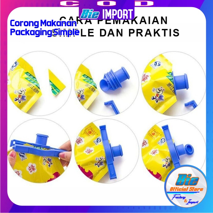 Klip Corong Makanan 2 in 1 Segel Penutup Plastik Makanan / Bumbu Impor Best Seller