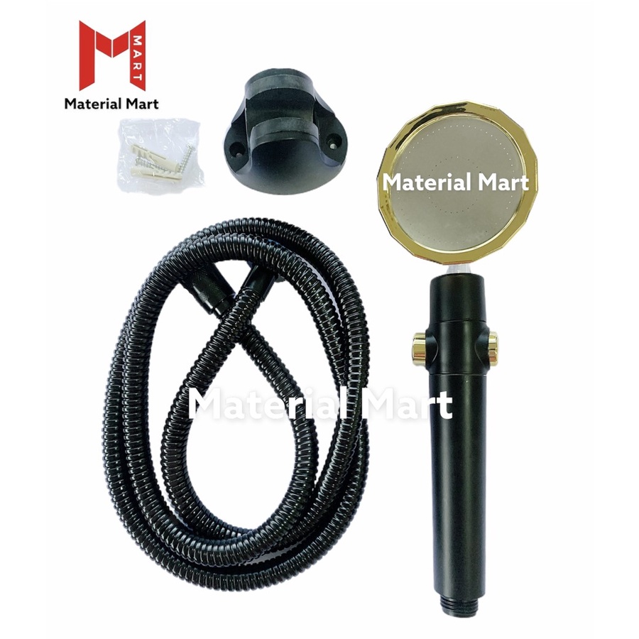 Kepala Hand Shower Bulat Hitam | Hand Shower Mandi Dove | Material Mart