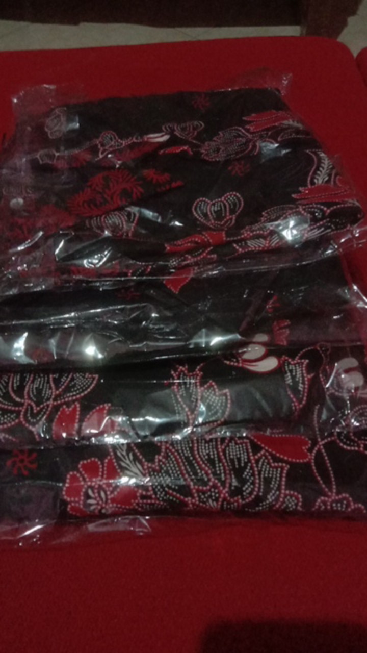 Bisa Pisah Batik Couple Keluarga Sania Ruffle Ori Ndoro Jowi Dnt Motif Sakura Merah