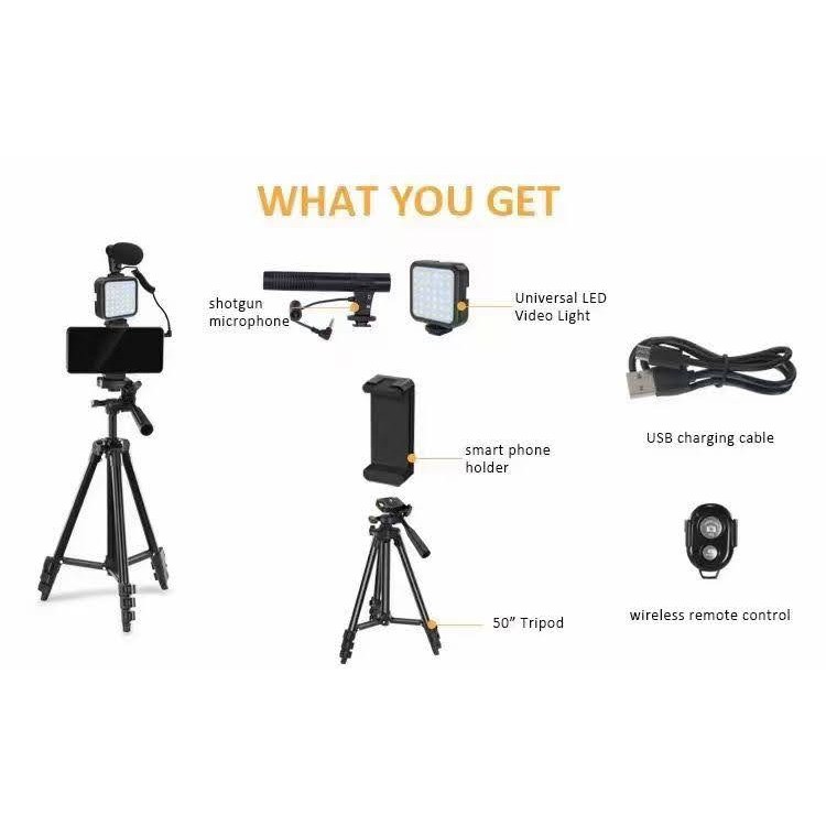 KIT-05LM Vlogging Kit Combo 5 Item for Video Vlogging Tripod