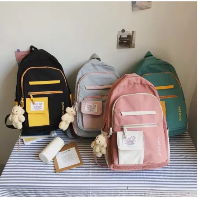 BACKPACK KOREA MULTIFUNGSI LEISURE TAS SEKOLAH WANITA KANVAS BACK TO SCHOOL WANITA CEWEK TERLARIS BARU POPULER 2022-1