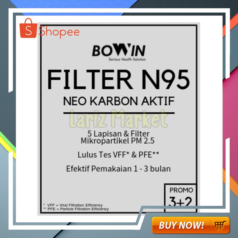 PROMO SPESIAL REFILL FILTER MASKER BOWIN N95 NEO KARBON AKTIF