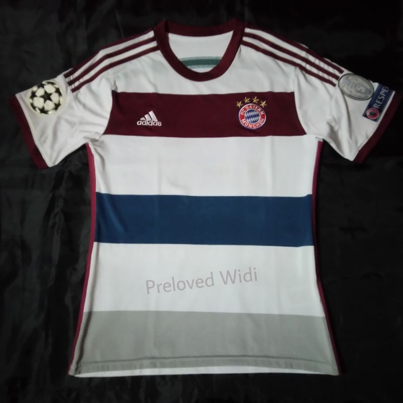 JERSEY FC BAYERN MUNCHEN AWAY 2014 - 2015 FULL PATCH UCL PLAYER ISSUE GRADE ORI USED