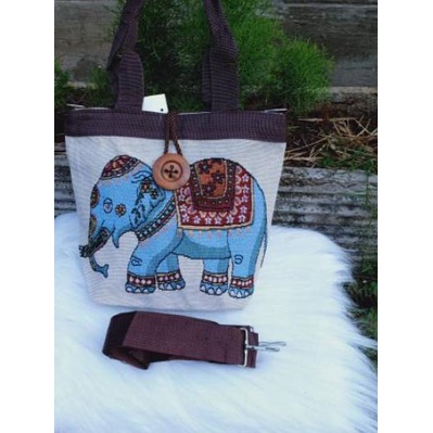 ◌ TAS IMPORT KANVAS THAILAND BANGKOK / TOTE BAG OWL GAJAH SOUVENIR TAS MURAH ➺