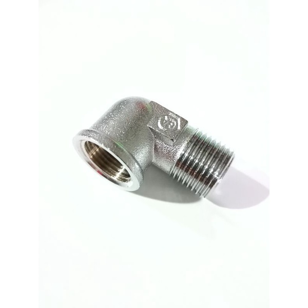 neple knee L sambung drat luar-drat dalam Kuningan 1/2inchi