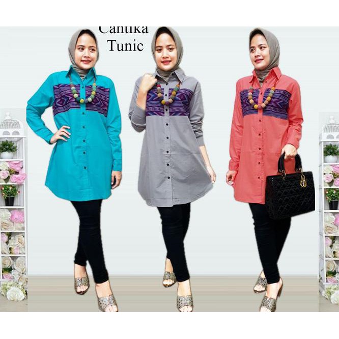51477 cantika tunic/baju tunik murah/atasan muslim/baju muslim wanita /Fashion Muslim