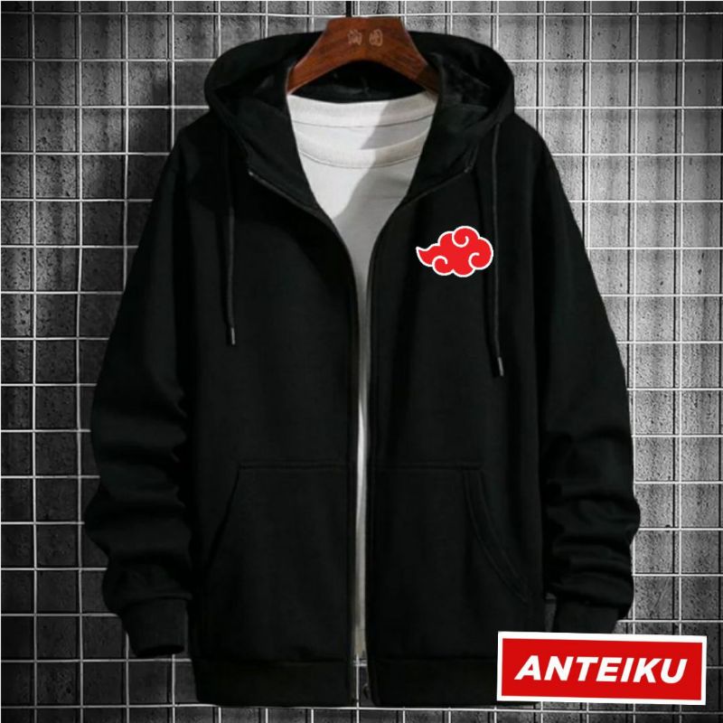 Sweater Hoodie Zipper Anime Akatsuki Jaket Hoodie Akatsuki L-XXL-ZIPPER LOGO