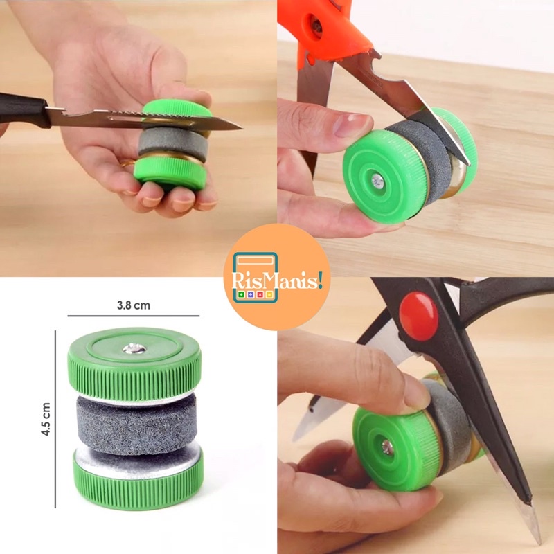 MINI KNIFE SHARPENER WHEEL Alat Asah Mata Pisau Tajam Model Roda Bulat Batu Asahan Pengasah Gunting