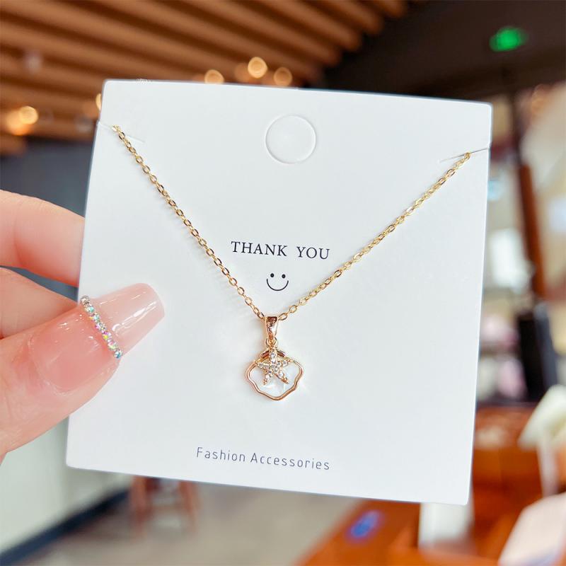 XiaoboACC Kalung Rantai Klavikula 18K Gold Plated Bahan Titanium Steel Ukuran Untuk Wanita - 38CM + 6CM