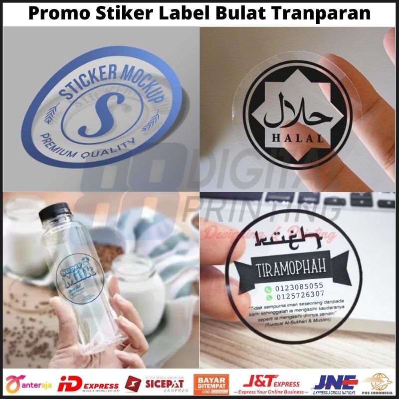 

Stiker Label Bulat TRANSPARAN / Sticker Label Kemasan Makanan Minuman VINYL