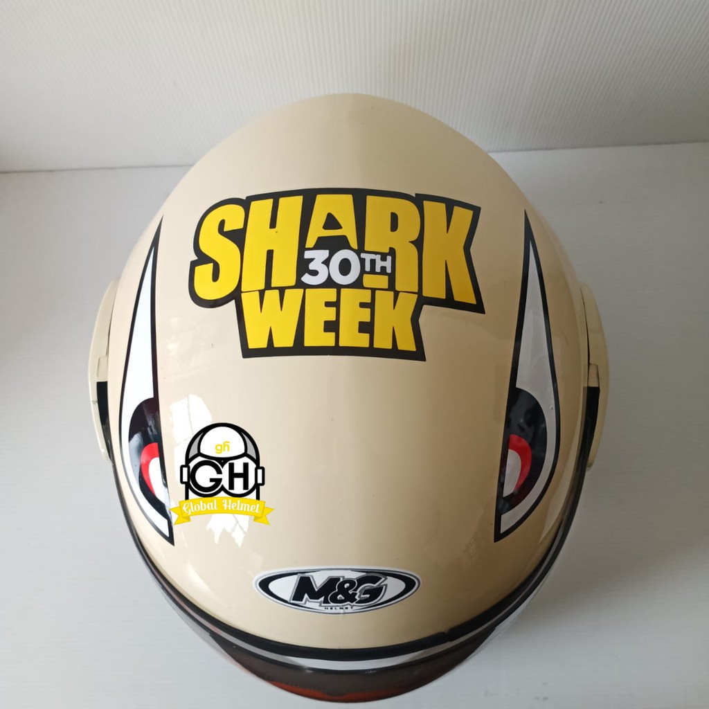 HELM EVOLUTION SHARK WARHAWK CREAM HALF FACE MODEL GM