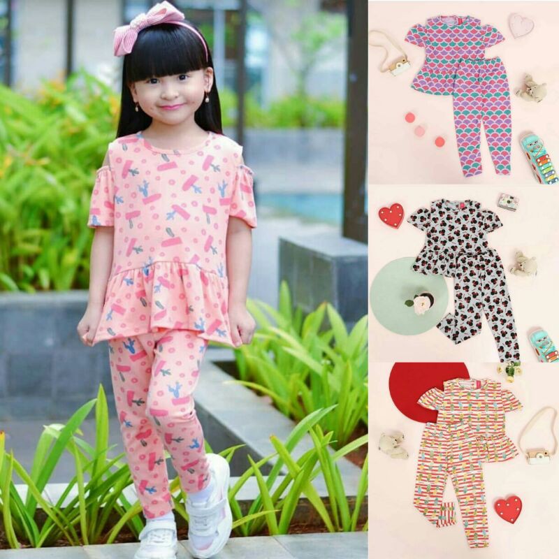 SABRINA SET LEGGING FLOWKIDS DAILY (Setelan anak)