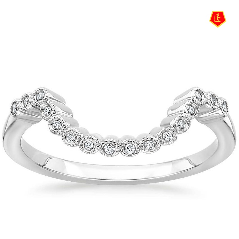[Ready Stock]Fashion Classic Micro Inlaid with Diamond 18K Gold Ring Set
