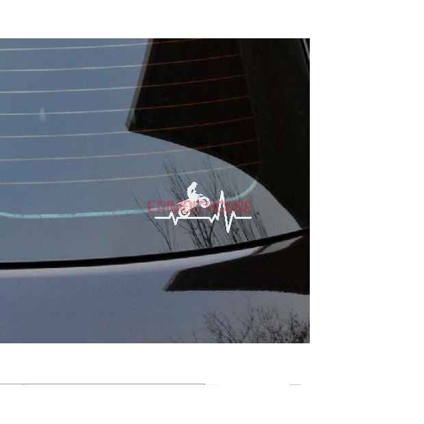 Stiker Motor Trail Heart Beat Track Mobil Kaca Laptop Helm Sepeda Cutting