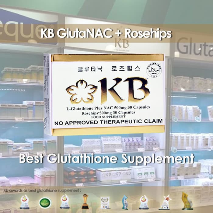 Original.Beauty Kb Glutathione + Nac With Rosehip Vitamin C (30 Days Supply) Promo 