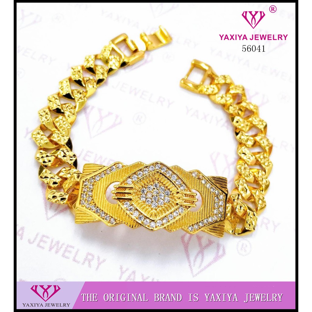 

Gelang Plat permata lapis perhiasan imitasi Gold YAXIYA 586