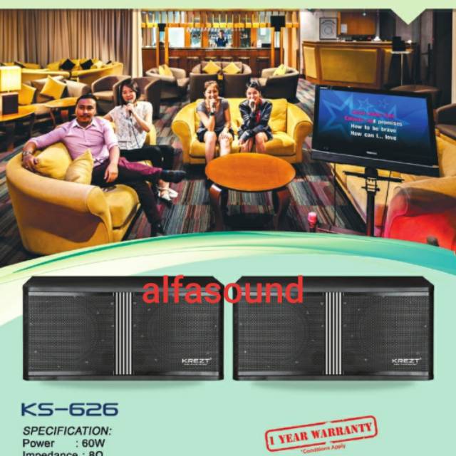 Speaker Pasif Karaoke Krezt KS-626 KS626 KS 626
