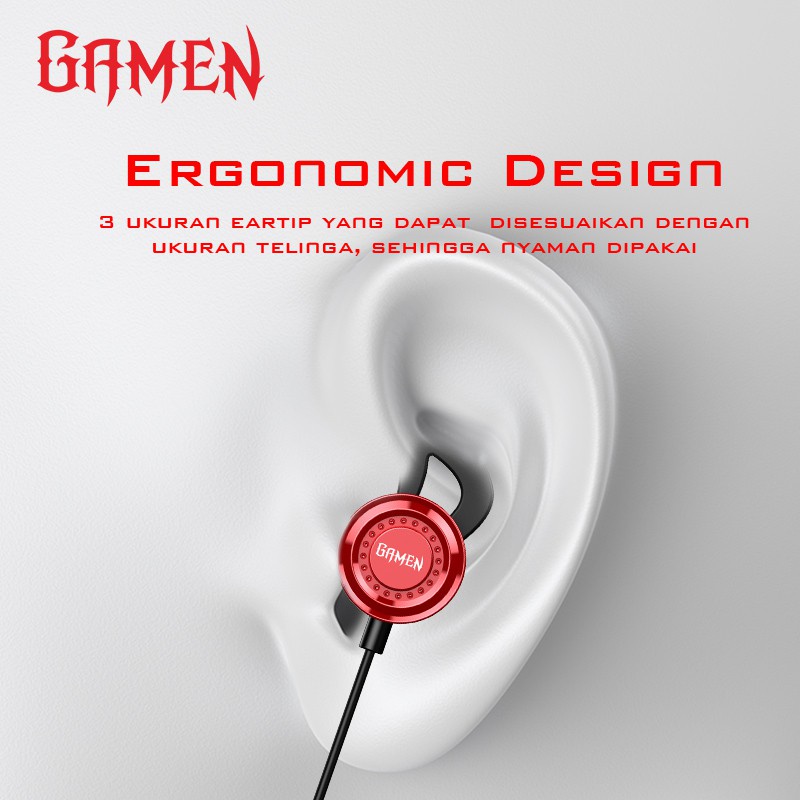 C   GAMEN GE200 Virtual Stereo Surround Sound In-ear Gaming Headset