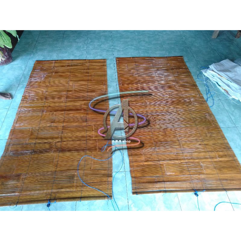 Tirai Bambu / kerai /krey bambu / bamboo cortain vernis 1 x 2meter dan 1,5 x 2 meter