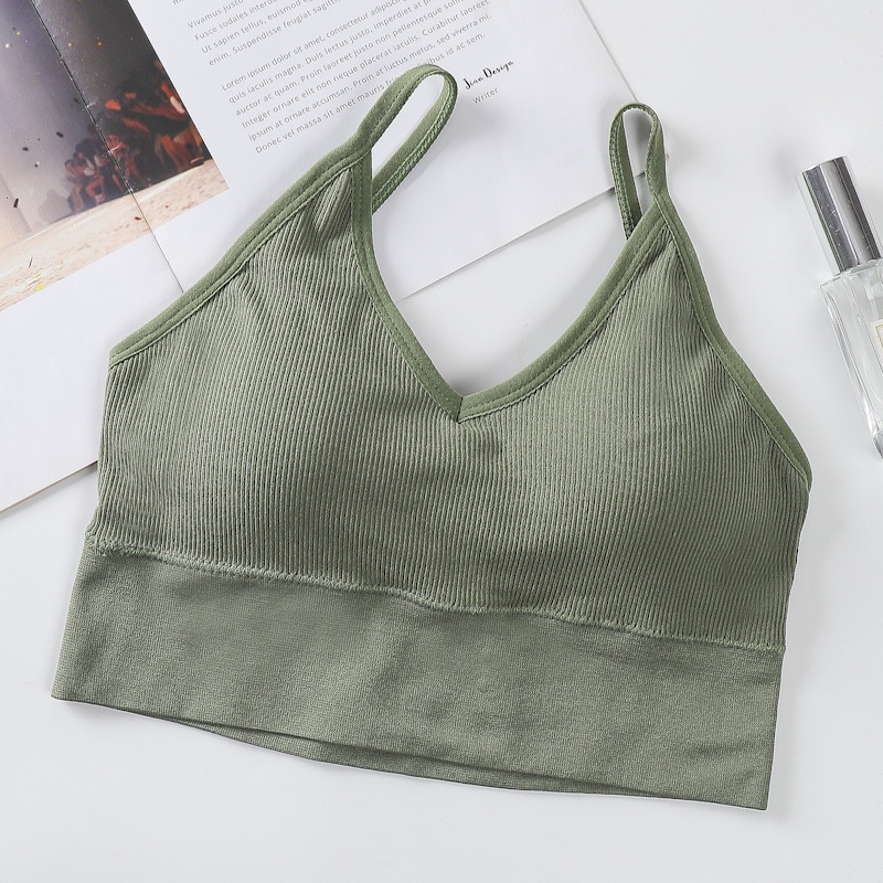 MURHOL Bra Wanita Pakaian Dalam V Neck Tanpa Kawat Fashion - BH1