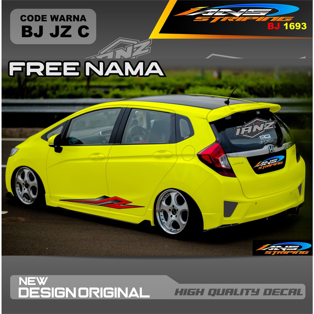 STIKER DECAL MOBIL HONDA JAZZ JES AYLA AGYA / STIKER MOBIL TERBARU / VARIASI STIKER MOBIL