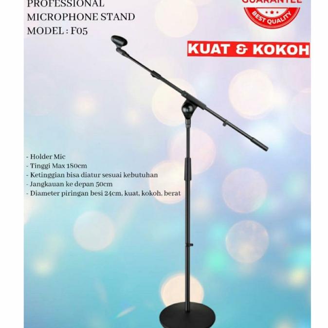 Stand Mic Microphone Kaki Bulat