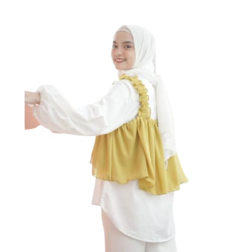 Baju Gamis Muslim Marwah Javina Maxi Model Terbaru M / L / XL / XXL/ Moscrepe Fashion Remaja Kekinian Laris Murah-tang top lemon