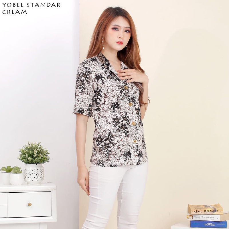 Evercloth Yobel Atasan Batik Wanita Kemeja Batik Perempuan Baju Batik Couple Modern / 288 MIX