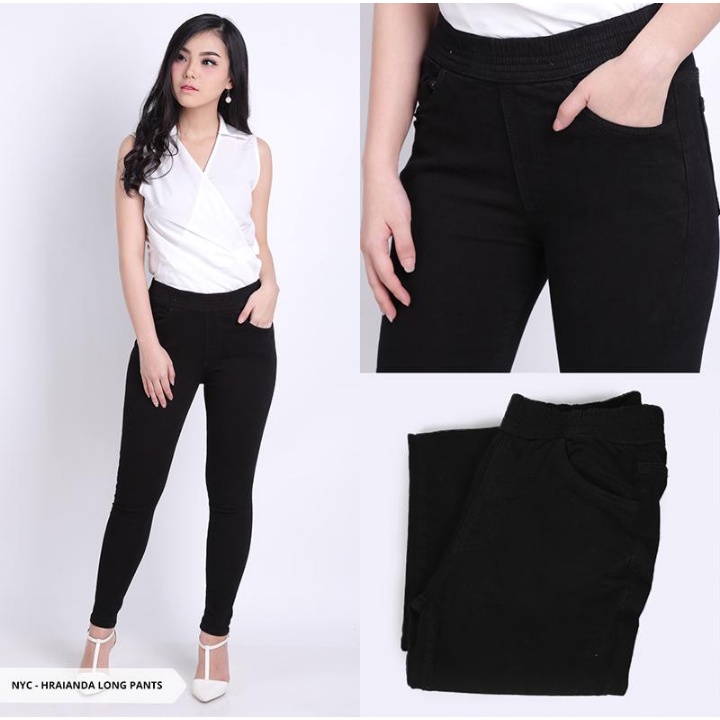 Celana jeans wanita Jumbo pinggang karet jumbo legging Denim/street/ngaret/premium terbaru