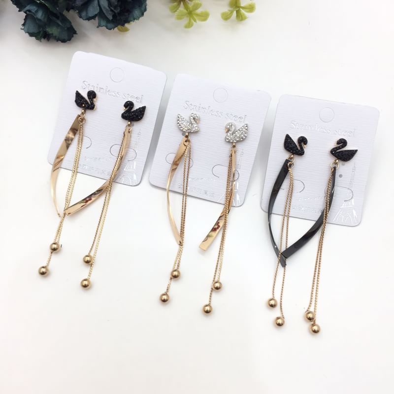 anting titanium swan rumbai / anting angsa full mata titanium