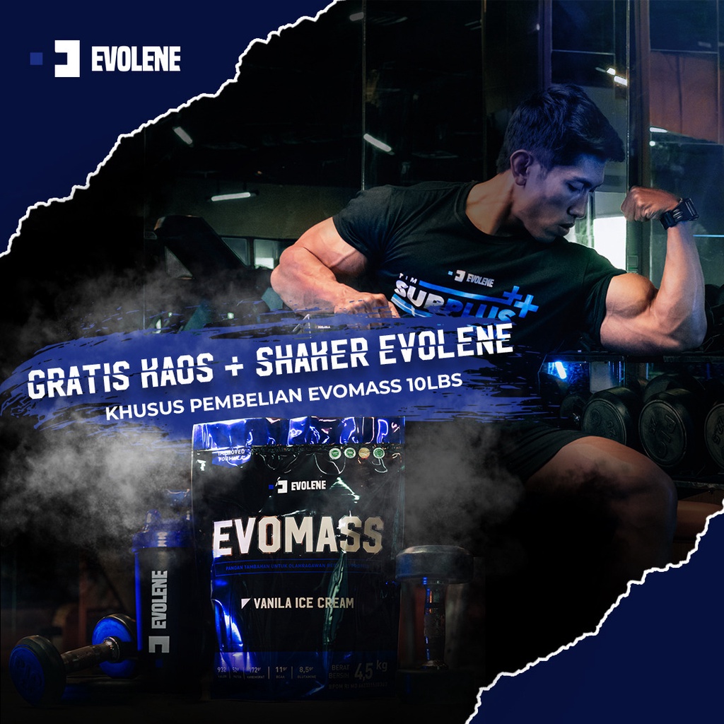 Evomass 10lbs Rasa VANILLA Evolene Evo Mass 10lb 4.5kg Epolen epomass susu penggemuk penambah berat badan Gainer