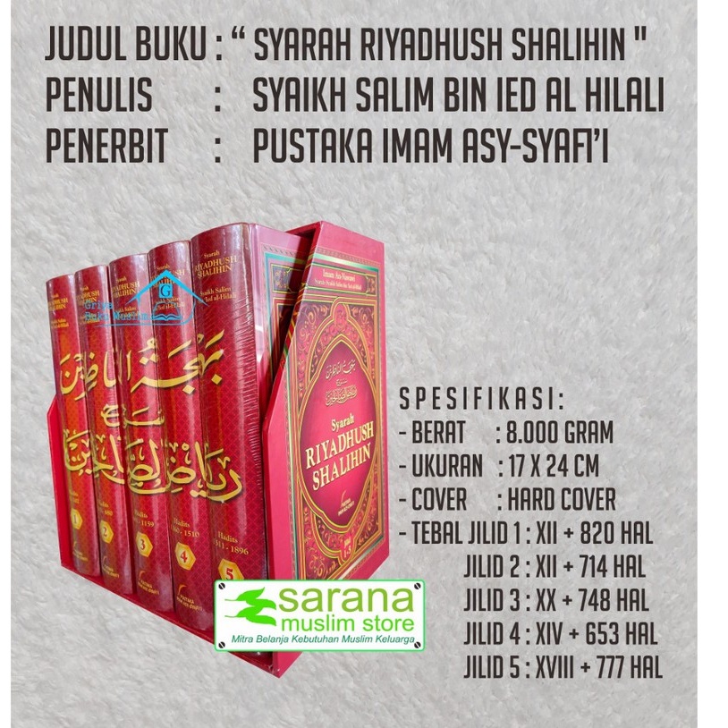 Jual Buku Syarah Riyadhus Shalihin 1 Set 5 Jilid Lengkap Shopee Indonesia