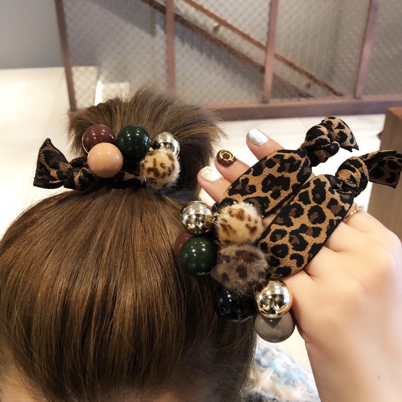 Delunashop IKAT RAMBUT KOREA RAINBOW LEOPARD MACAN