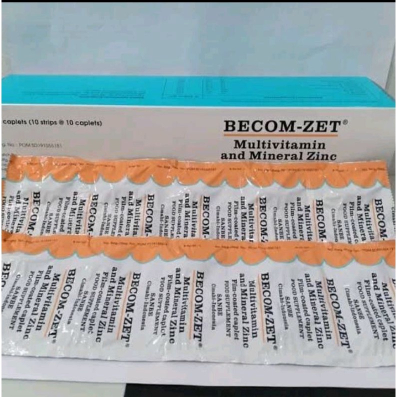 Becom Zet dan becom c multivitamin strip