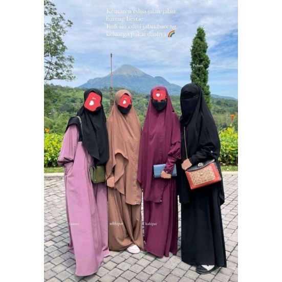 abaya daaliya set fk by albeera ori distributor resmi / abaya set cadar / abaya busui / abaya set kh