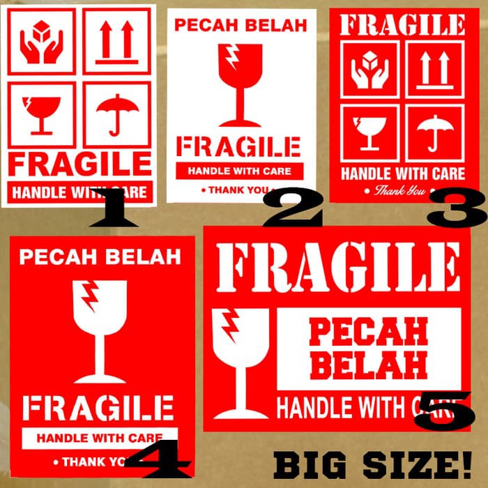 

Stiker Bontak HVS Fragile - Pecah Belah 6 X 9 Cm (isi 100 pcs)