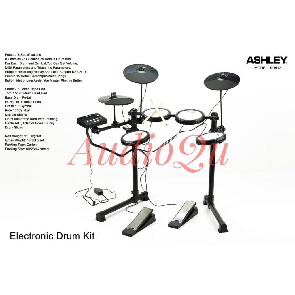 DRUM ELECTRICK ASHLEY SD 512 / DRUM ELEKTRIK ASHLEY SD512 ORIGINAL