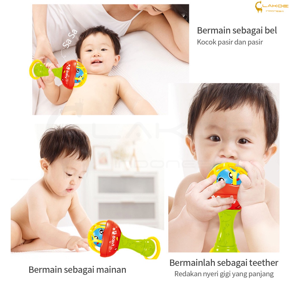 LAKOE Mainan Kerincingan Bayi / teether rattle stick/mainan gigitan bayi BPA FREE