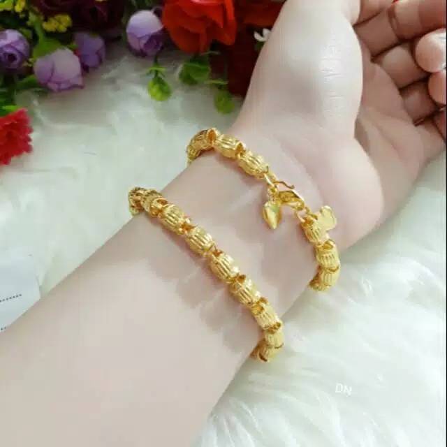 Gelang bambu Gucci lapis emas 24k