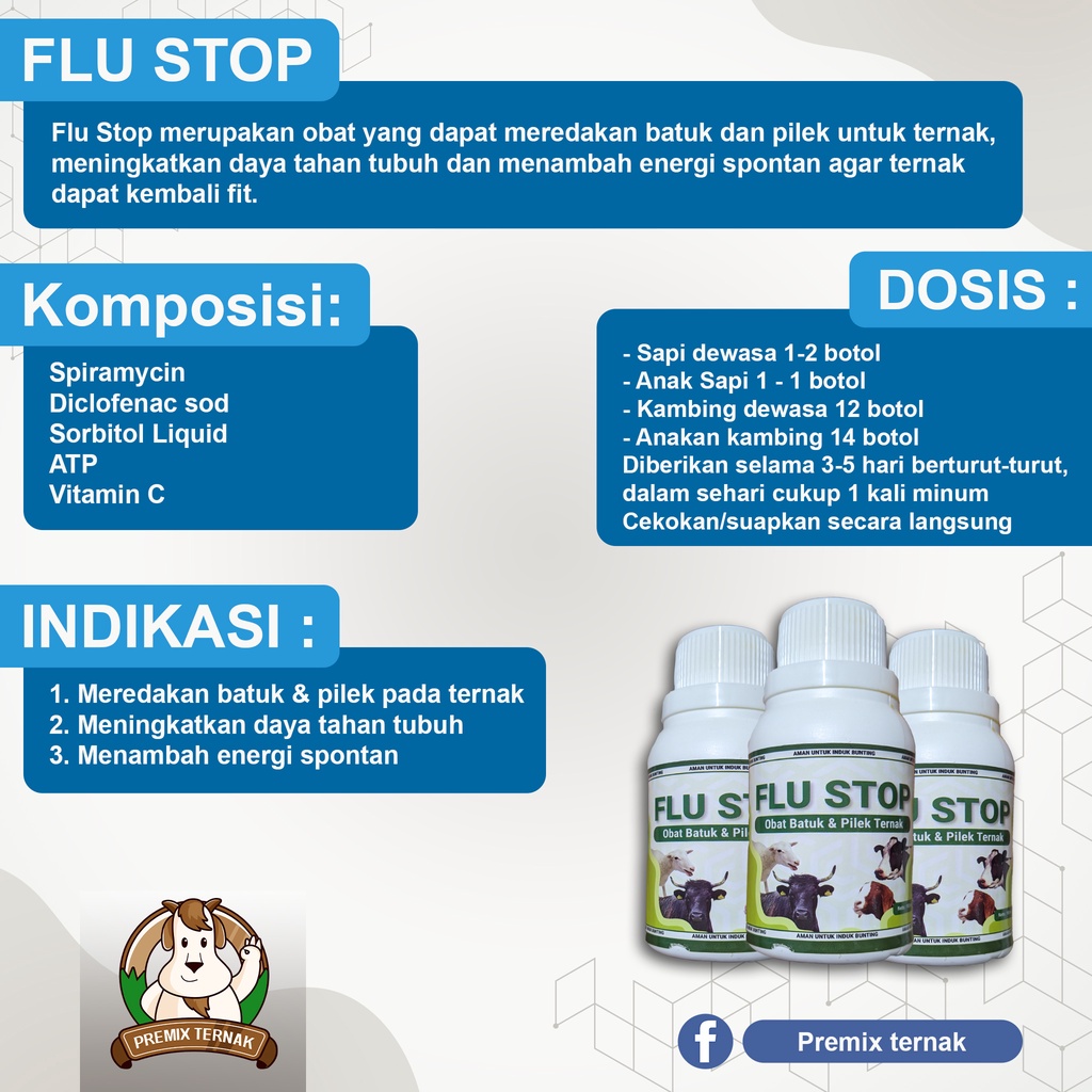 FLU STOP Obat Flu dan Batuk Untuk Ternak Sapi Kambing | DIJAMIN MANJUR