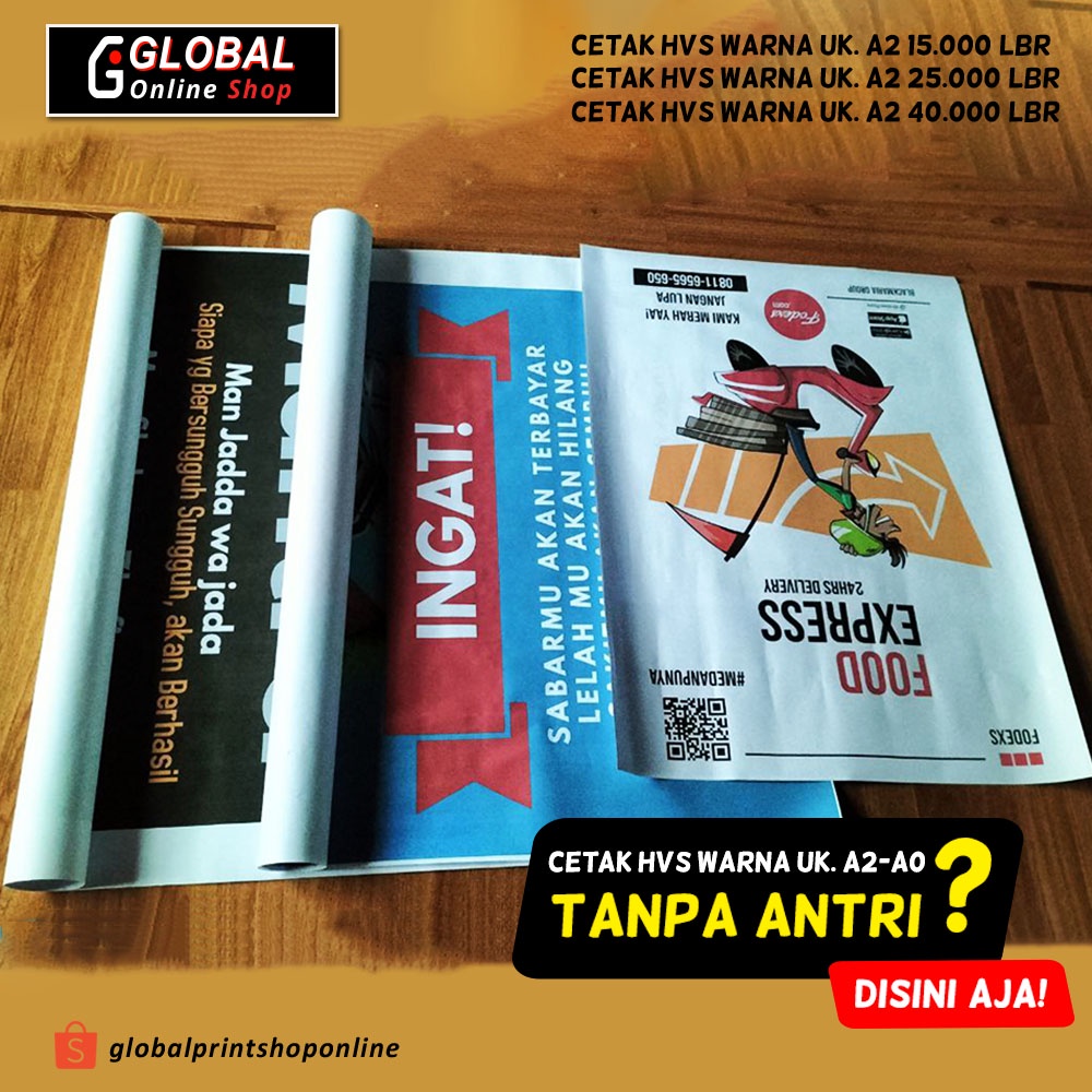 IK6 Global Print Shop Online - Print Warna (Full Colour) Hvs A2/A1/A0 (Hanya Satu SIsi)