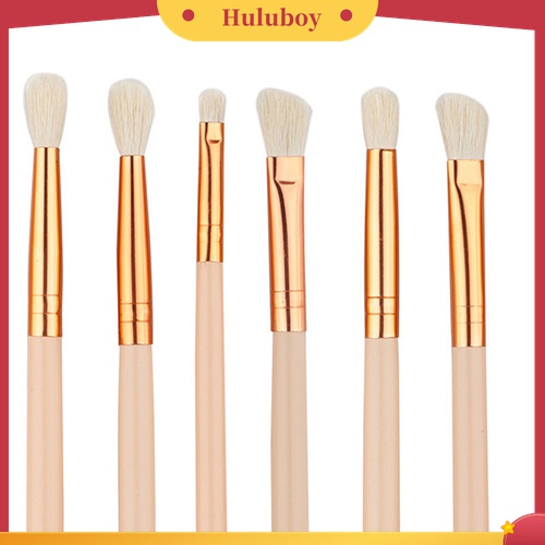 Huluboy Huluboy♡ 12pcs / Set Brush Kosmetik / Makeup Bulu Wol Gagang Kayu Untuk Foundation, Bedak, Eyeshadow, Eyeliner