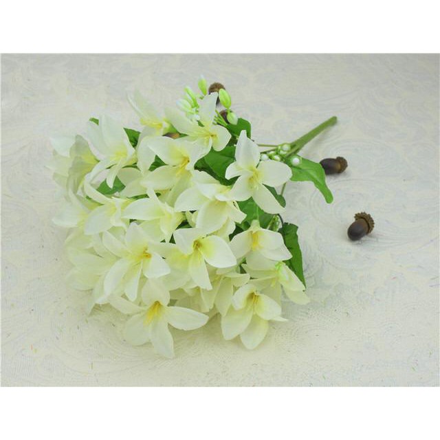 COD BUNGA TUKIP MEKAR  BUNGA TANGKAI PLASTIK BUNGA ARTIFISIAL BUNGA PAJANGAN BUNGA HIASAN BT9016-PUTIH