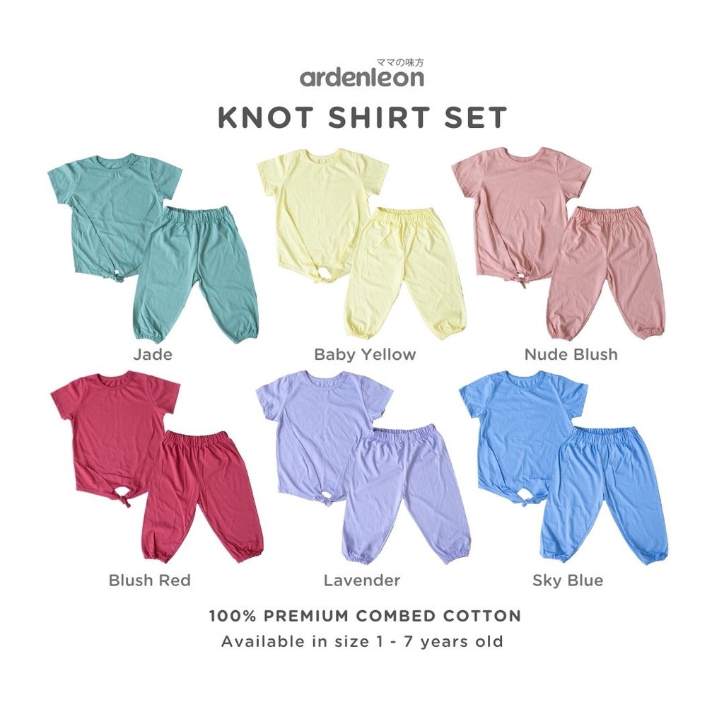 Baju Bayi Setelan Anak Perempuan ARDENLEON Girls Knot Shirt 1-4 Tahun