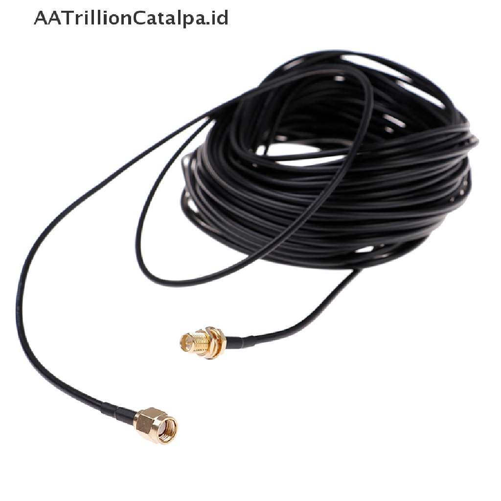 Aatrillioncatalpa 1PC Kabel extension Antena router WiFi RG174 RP-SMA male Ke female Panjang 20m