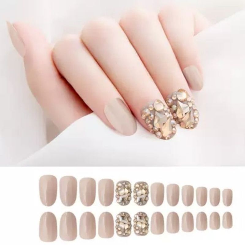 Kuku Palsu 3D/ Nail Art/ untuk Pengantin/isi 24pcs Fake Nails for Bride