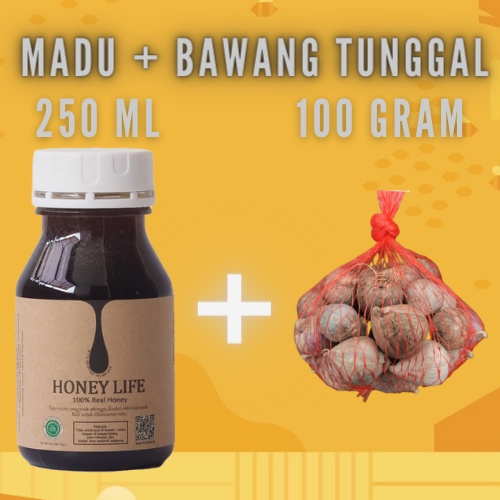 PAKET BAWANG TUNGGAL 100G GRAM + HONEYLIFE 250 ML